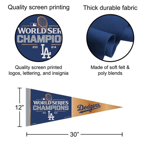 Los Angeles Dodgers 2024 World Champions Series Premium Pennant - Picture 2 of 4