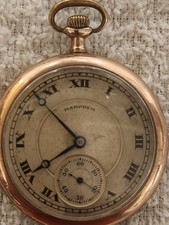 1915 Hampden Open Face Pocket Watch NO 700 Gold Filled 15 Jewels. FREE SHIP