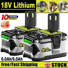 18V 8.0AH 9.0Ah Lithium Battery For Ryobi P108 ONE+ Plus RB18L40 RB18L50 P104