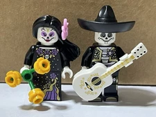 NEW LEGO Mariachi Skeleton La Catrina Duo Minifigure Halloween BAM Costume