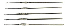 Boye Metal Crochet Hook Lot of 5, Sizes 1, 2 6, 8,  10