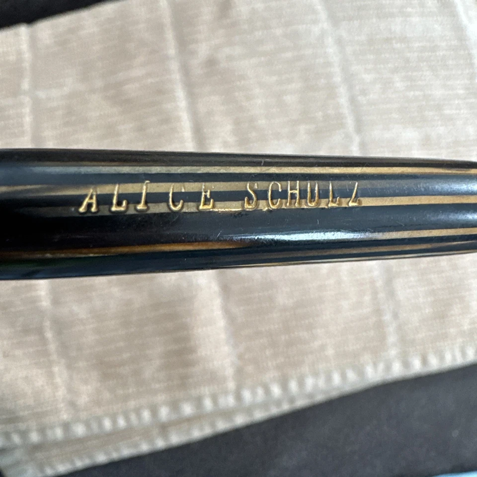 Vintage W.A. Pluma Estilográfica Sheaffer Lifetime Rayas Punto Blanco Grabada con Nombre Foto 3 de 4