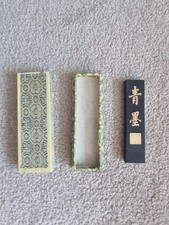 Vintage Chinese Black Ink Stick Calligraphy Unused Box Shanghai Ink Co As Found