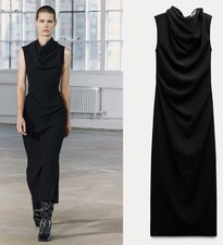 Zara black dress cowl neck - size xs - NWT