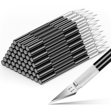 DIYSELF 50-Piece Exacto Knife Craft Set w/Aluminum Handle & Precision Carbon Bla