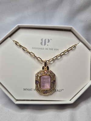 Bomb Party Necklace ''Dreamt In Windchimes'' Purple Kunzite On Gold Plating 