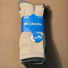 New Columbia 4-Pair Men's Cushioned Crew Socks Tan Heather Brown