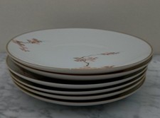 FUKAGAWA ARITA 6 DESSERT/BREAD PLATES 6 3/8" 905 MAPLE LEAF HAND PAINTED JAPAN