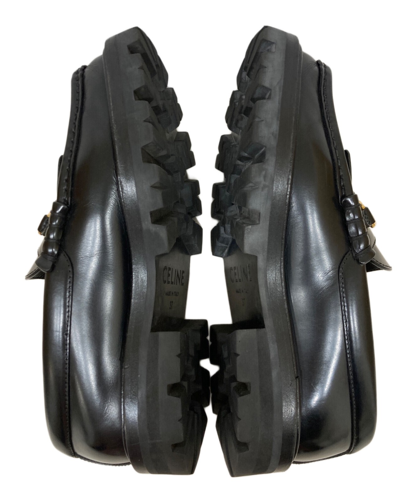CELINE Flat Shoes Women's Size 37 Black Leather image 6