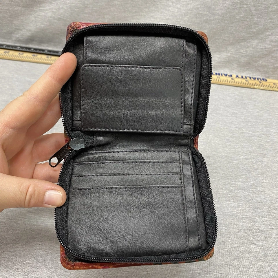 Leather Embossed Painted Giraffe Wallet Women Men Unisex Africa - Image 4 of 4