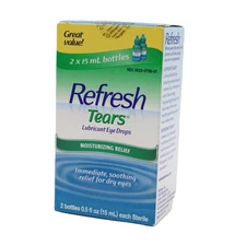 Refresh Tears Lubricant Eye Drops, 2 Bottles 0.5 fl oz Each EXP 01/2026+