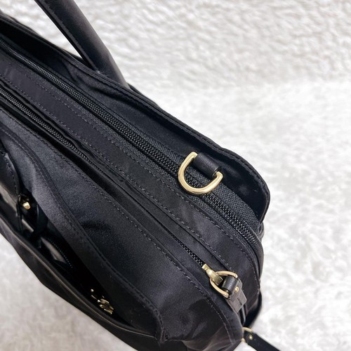 TUMI Bermuda Briefcase Nylon 2way Leather Black x Gold From Japan 103926K Authen - Picture 16 of 17