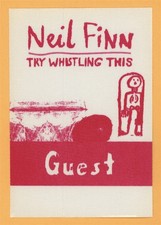 Neil Finn 1998 Crowded House Try Whistling This Tour GUEST Backstage Pass