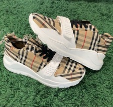 Burberry Regis Vintage Check White Sneakers Size 46 12M PADS/Only Tried On 