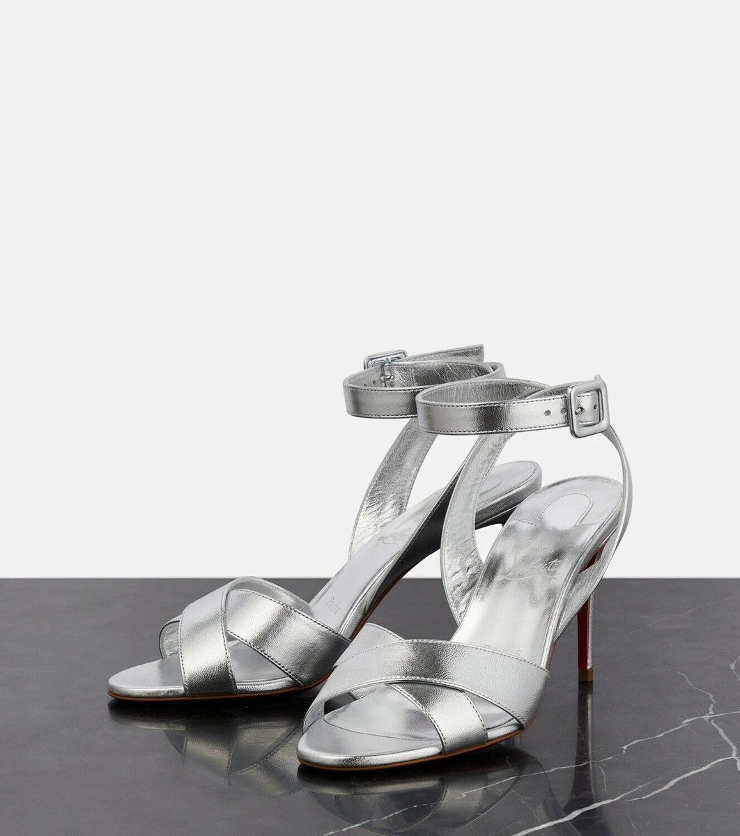 Christian Louboutin Z3295 Silver Mariza 85 Metallic Leather