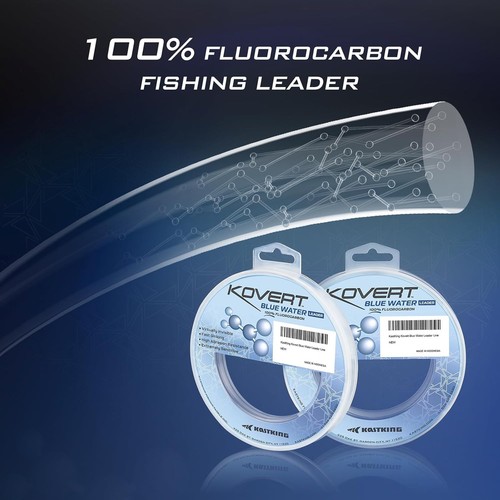 Kovert Lenza da Pesca 100% Fluorocarbon - Resistente agli Urti, Affondamento Rapido, 150 Piedi - Foto 4 di 11