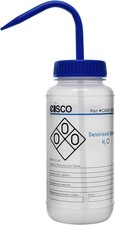 EISCO Wash Bottle for Deionized Water, 500ml - Labeled with 16.9 Ounces, Blue 