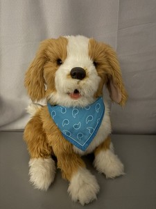 Joy For All Companion Pet Interactive Robotic Dog Brown White Blue Bandana