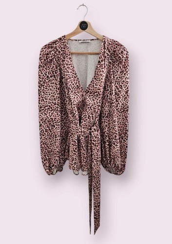 SHEIKE Instinct Animal Print Top SIZE 16 PINK Balloon Sleeves - Picture 4 of 12