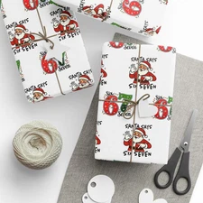 Funny Wrapping Paper 67 Meme Retro Christmas Gift Wrap