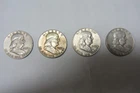 Franklin Half Dollars four coin lot us coins 90% silver 1948 1963 free shipping