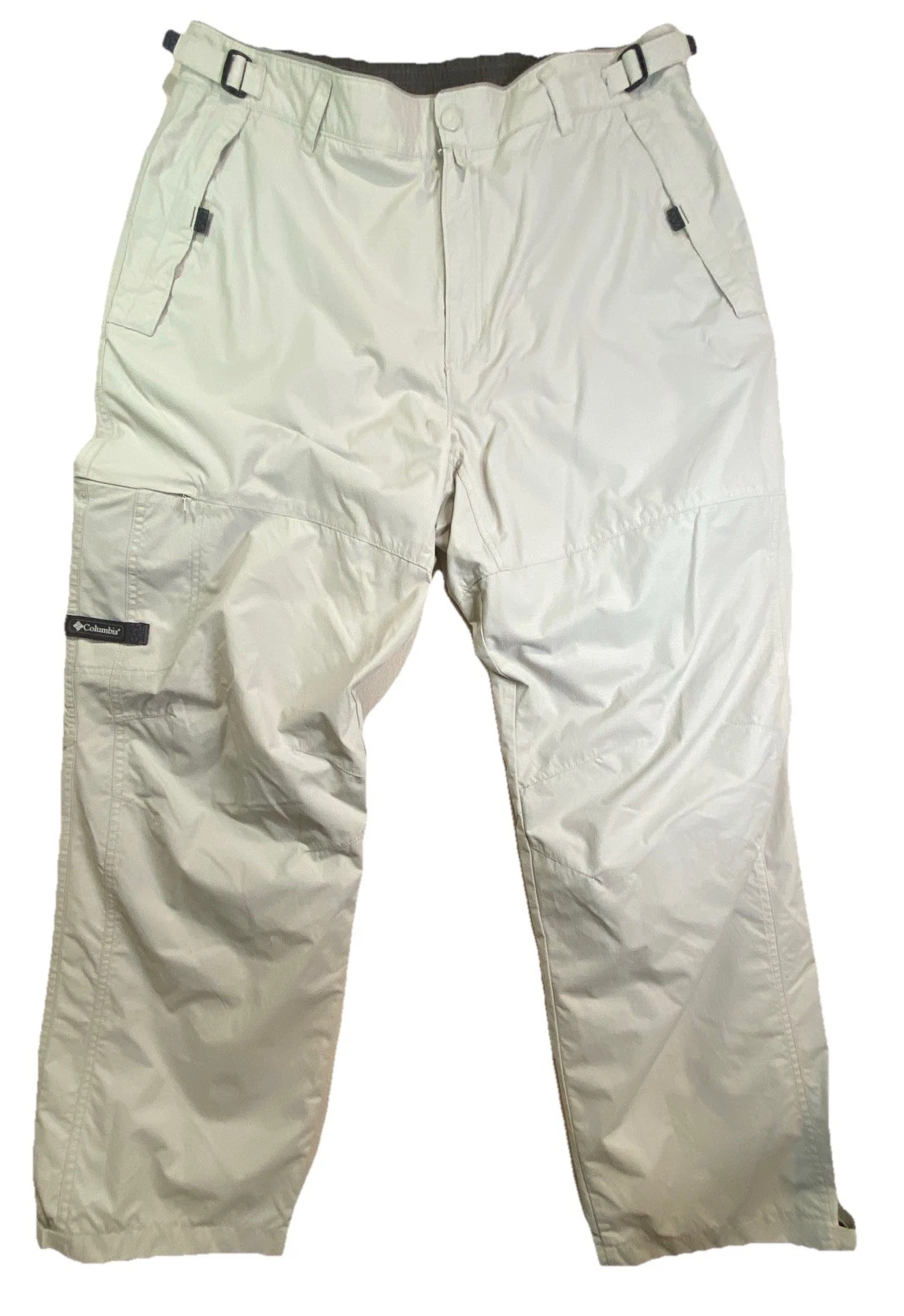 Columbia Tan Pants Mens L Active Mesh Lined Multi Pocket Outdoor Fishing Walking