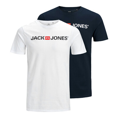2er Pack JACK & JONES Herren Shirts T-Shirts Logo Tee Crew Neck