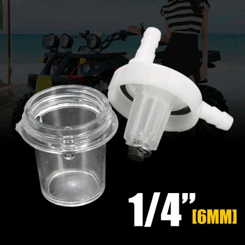 2x Universal 1/4" 6mm Motorcycle Parts Petrol Fuel Filter Fuel Line Accessory - Picture 2 of 12