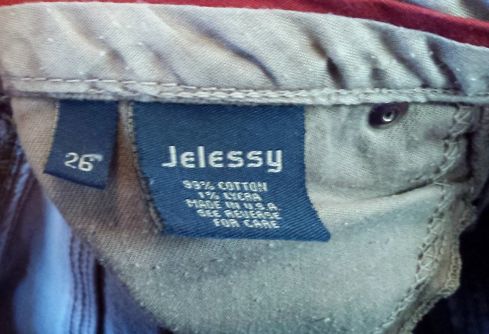 Capris de tiro medio de mezclilla color tostado claro/marrón/beige para mujer talla 26-GUC-Jelessy Foto 4 de 4