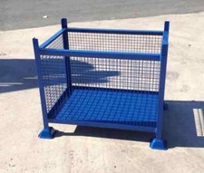 Heavy Duty Mesh Side Steel Stillages | Stackable Pallet Metal Stillage | 3 Sizes