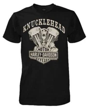 Harley-Davidson Men's Knucklehead Engine Authentic T-Shirt Black 30298302