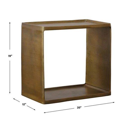 Uttermost Derwent Modern Aluminum Side Table in Antique Brass - Picture 4 of 4