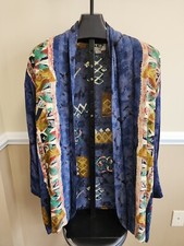 Vintage A.K.F New York Open Front Cardigan Made In USA ๐บ๐ธ Sz L Shoulder Pads