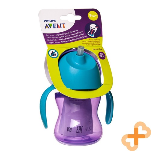 PHILIPS AVENT Bent Straw Can't Spill Baby Fütterung Trinkbecher 200ml Lila - Bild 7 von 12