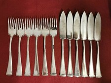 Wmf 70 Pyramide Fischbesteck f&uuml;r 6 Personen Versilbert Note 3 siehe Bilder