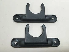 MARINE BOAT CANOE KAYAK PAIR OF BLACK NYLON FOLDING PADDLE CLIP 1-1/4" DIAMETER