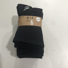 Mix No.6 Kid's Black Crew Socks Medium