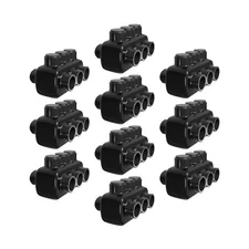 OHLECTRIC 10 Pack - Dual Side Entry - 3 Port - 2-14 AWG - Black Insulated Con...