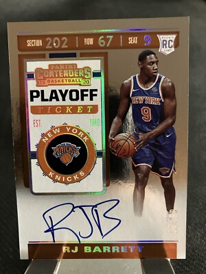 その他 PANINI CONTENDERS RJ BARRETT RC AUTO 2019 RJ Barrett(RC) Panini Contenders Playoff Ticket #128 (On Card