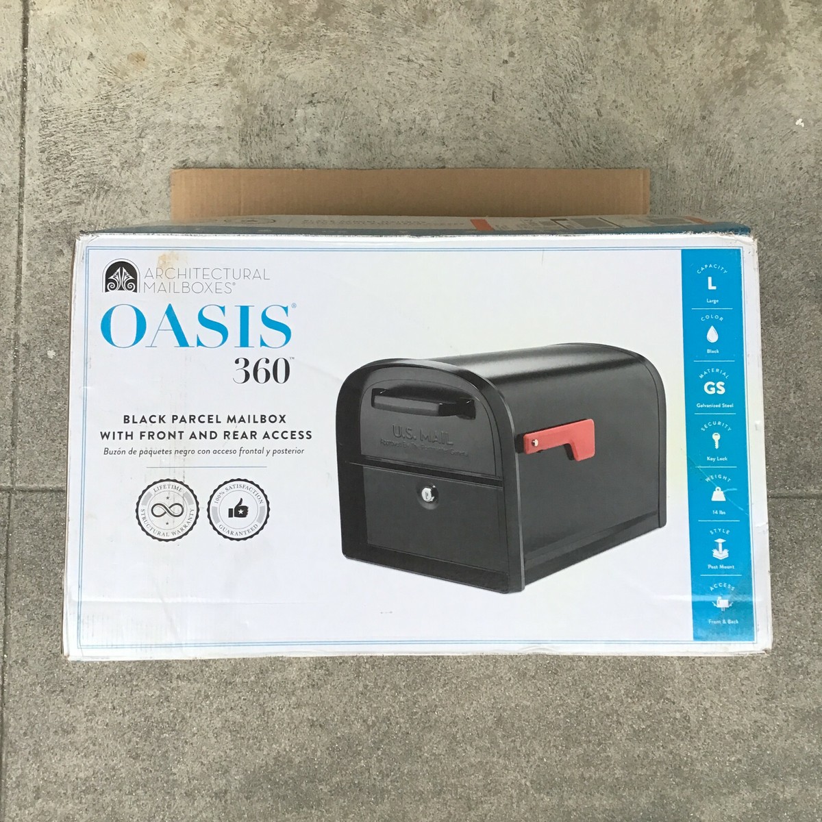 Oasis 360 Locking Parcel Mailbox with 2-Access Doors Black Oasis 360 Locking Parcel Mailbox with 2-Access Doors Black