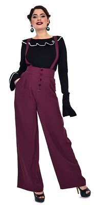 Voodoo Vixen KOURT Vintage SUSPENDER High Waist MARLENE HOSE Trousers Rockabilly