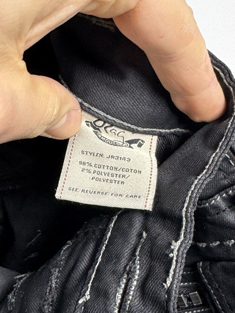 J RAG Famous Denim JR3143 waxed Jeans Black Size 33 Y2K J RAG Famous Denim JR3143 waxed Jeans Black Size 33 Y2K
