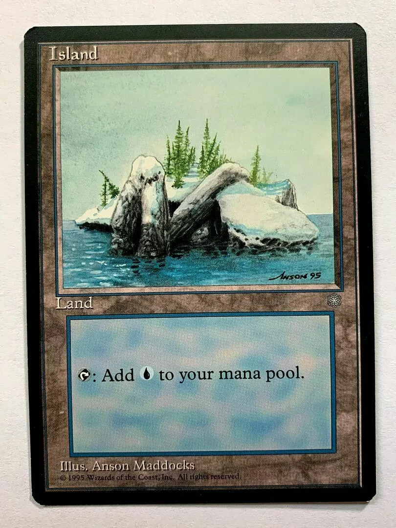 ISLAND (VERSION C) Ice Age 1995 Magic The Gathering MTG Land