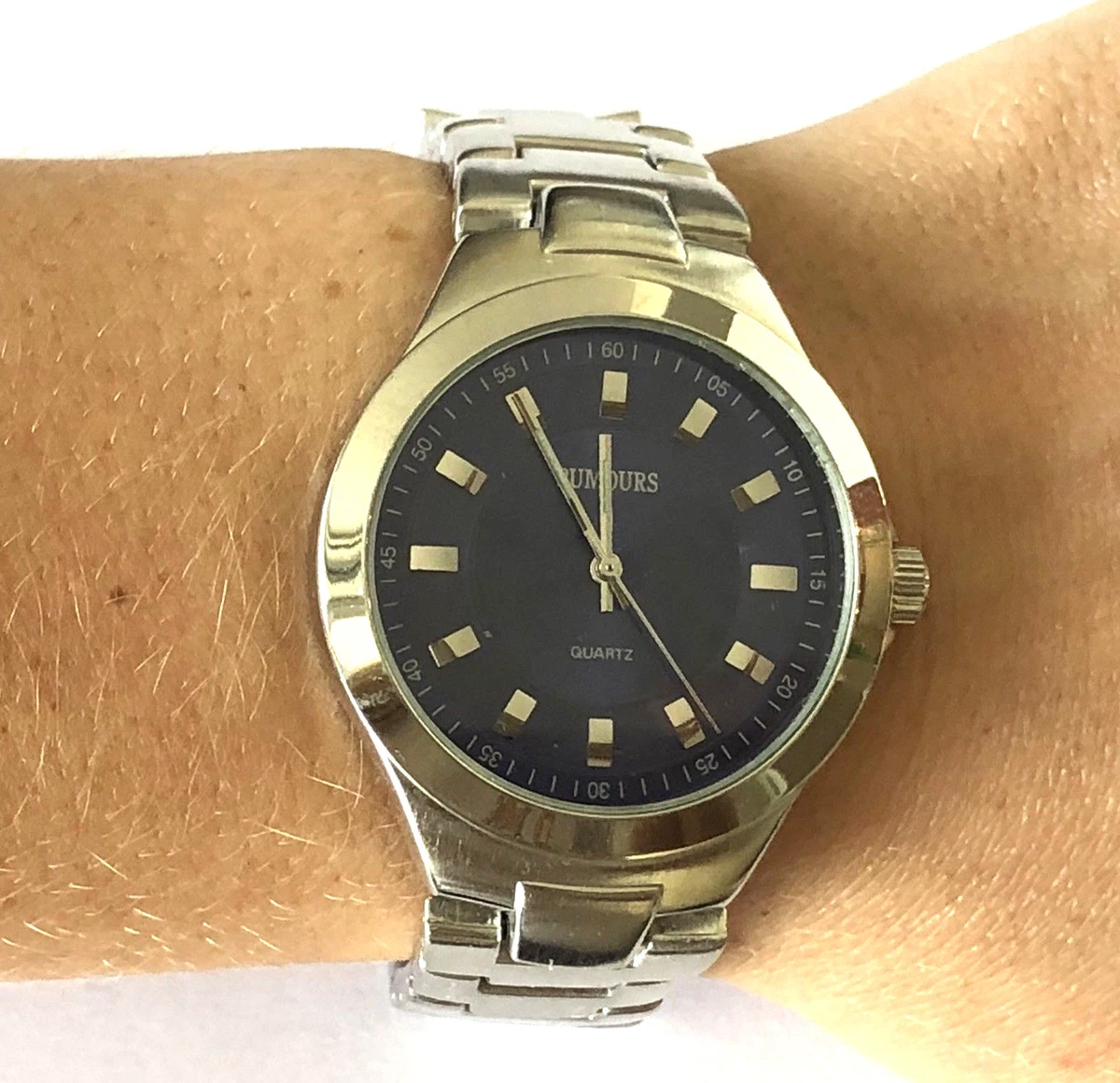 Rumours Quartz 30001 Japan Movt St Steel Mens Wrist Watch Dark