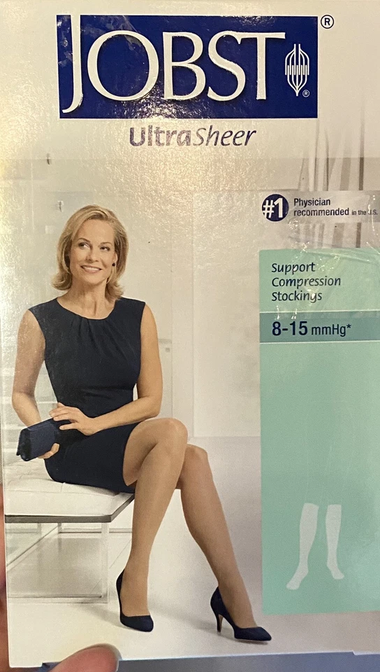 JOBST UltraSheer Knee High Compression Stockings Closed Toe Black 8-15mmHG - Imagem 2 de 4