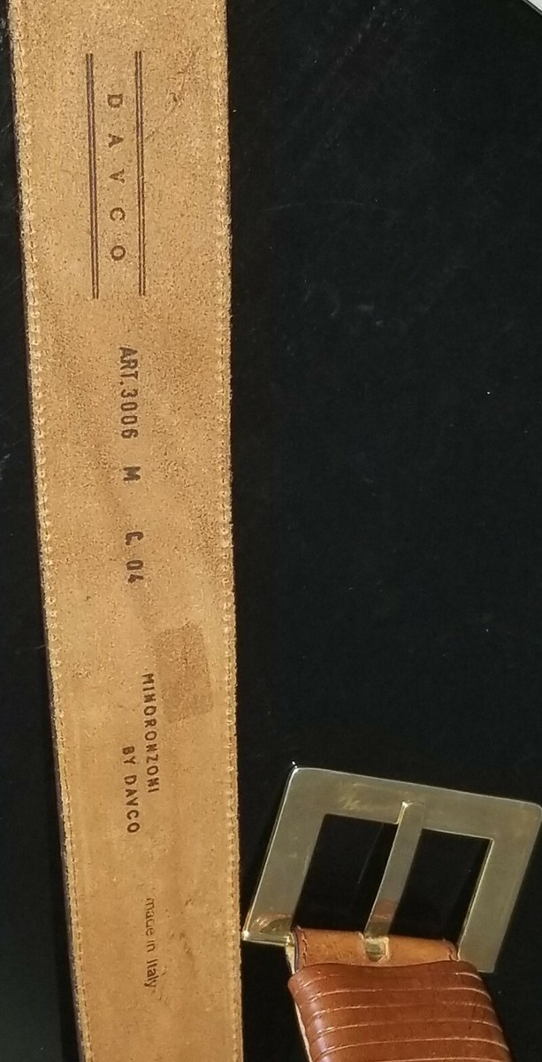 vintage Minoronzoni by Davco VTG MINORONZONI BY DAVCO MODERNIST TAN LEATHER BRASS BUCKLE  main image 3