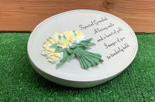 Memorial Rose Flower Plaque for GRANDAD cemetery grave churchyard ornament - Picture 2 of 6