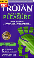 EXTENDED PLEASURE Climax Control Extended Pleasure Condoms, 12 Count
