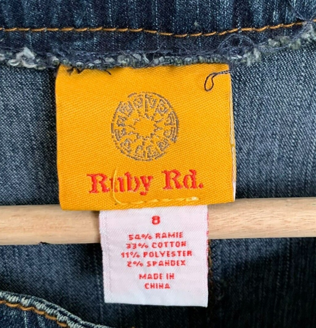 Ruby Rd Jacket Blue Denim Collarless Multi Bead T… - image 9