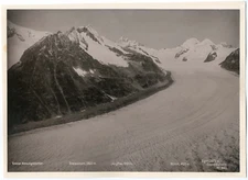 Suisse, Grosse Aletschgletscher, Dreieckhorn, Jungfrau, Mönch, Eiger Vintage alb